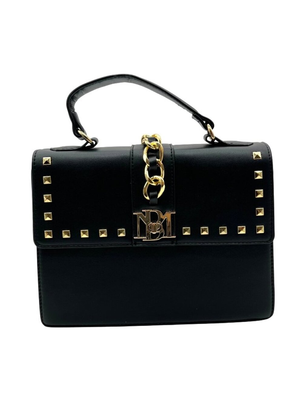 Badgley Mischka Black Vegan Leather Satchel Bag